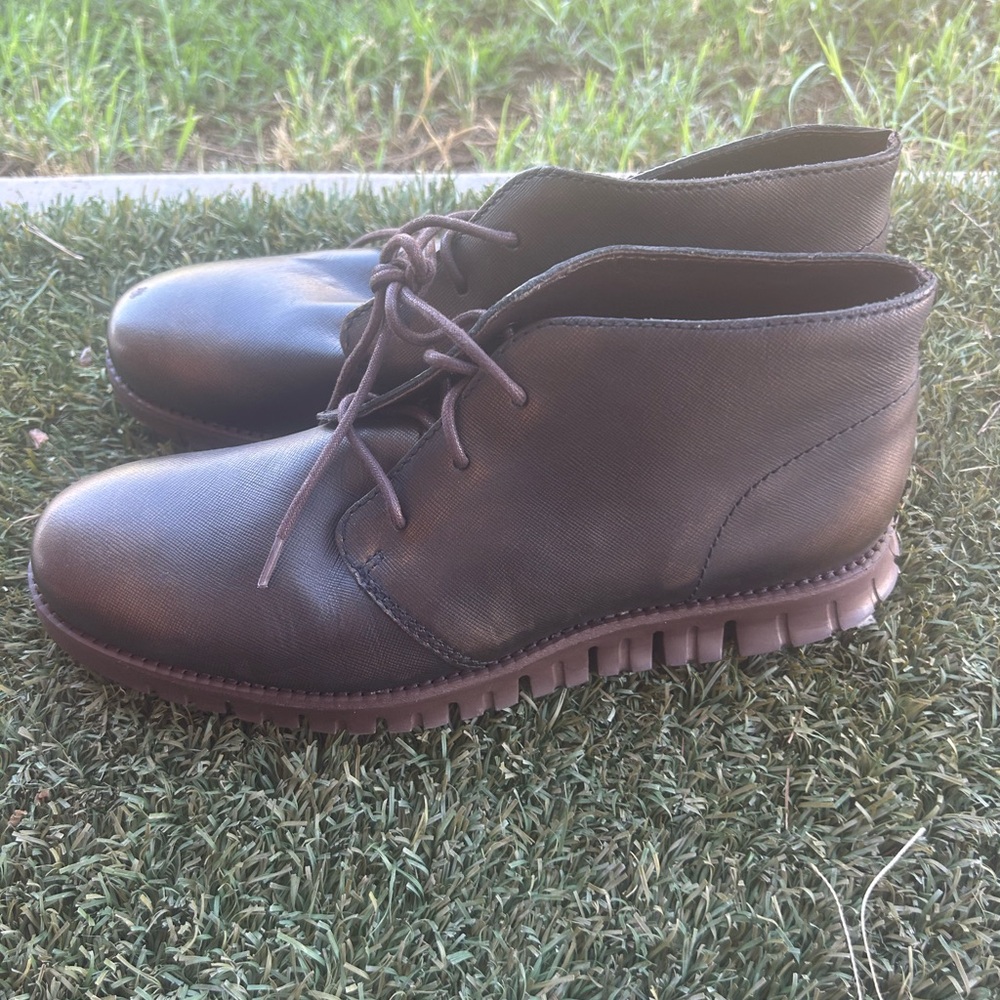 Men's Cole Haan Zerogrand C21036 'Brown' Metallic Leather Chukka Boots Sz 8